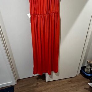 Red Maxi Sundress with Spaghetti Straps